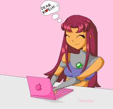 Starfire E Mailing Robin By Starsfiire On Deviantart