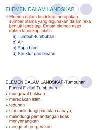 Check spelling or type a new query. Elemen Dalam Landskap