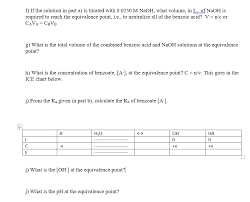 Solved 7 Benzoic Acid 1 22 G Is Dissolved In 0 100 L O