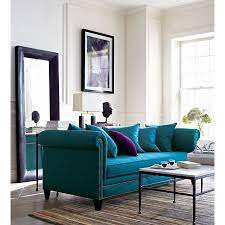 New Furniture Crate And Barrel Turquoise Sofa Home Decor Teal Sofa