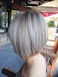 Ash Blonde Highlights With Concave Bob Blonde Bob Hairstyles Ash Blonde Highlights Blonde Bob Haircut