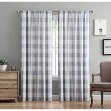 Plaids → galería de grey buffalo plaid curtains imagenes. Truly Soft Gray Buffalo Check Rod Pocket Room Darkening Curtain 50 In W X 84 In L Set Of 2 Ec2093gy 4100 The Home Depot