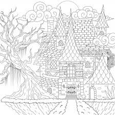 Cute flying monster coloring page. Haunted House Happy Halloween Illustration Halloween Coloring Pages Halloween Coloring Monster Coloring Pages