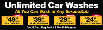 But we are mentioning only few out of them. Unlimited Scrubadub Car Wash