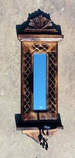 White washed candle sconce quantity. Dark Wood Wall Mounted Sconce Candle Holder With Mirror The Camphor Tree