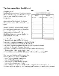 The Lorax The Real World Earth Day Activity Tip Five Compare And Contrast Whole Group Small Cross Curriculum Life Skills Activities Earth Day Activities