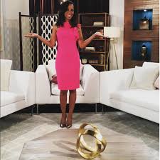 Blackhalo Pabla Sheath In Mermaid S Kiss Looks Amazing On The Gorgeous Shaunrobinson Pink Dress Stylewatch Jackie Dress Dresses For Work Fashion Design