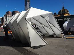 Emergency Shelters By Woods Bagot Pop Up In Melbourne Temporary Architecture Emergency Shelter Kinetic Architecture