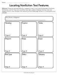 Nonfiction venn diagram highlights the similarities and differences across fiction and nonfiction texts. Locating Nonfiction Text Features Worksheet Have Fun Teaching