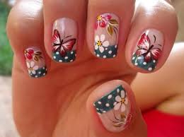 Uñas frances blanco flor verde y rosa uñas uñas con. Imagenes De Unas Decoradas Con Disenos De Mariposas Y Flores Informacion Imagenes