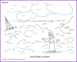 Jesus coloring pages can help teach your children about the bible and to celebrate the life of jesus walking on water coloring page another picture and gallery about jesus walks on water coloring page : Coloring Jesus Walks On The Water Kids Korner Biblewise