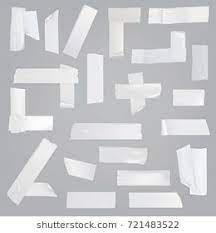 White Adhesive Tape Various Pieces With Wrinkles Curved And Torn Edges Isolated Realistic Vector Illustrations Adhesive Tape Paper Background Texture Adhesive