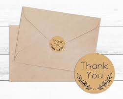 Thank You Envelope Kraft Sticker Seal Wedding Wedding Sticker Envelope Seal Bridal Shower Favour Wedding Stickers Envelope Seal Stickers Wedding Envelopes