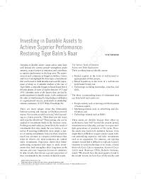 41% are number 1 brands › innovation 5,3% of revenue Pdf Investing In Durable Assets To Achieve Superior Performance Restoring Tiger Balm S Roar Nitin Pangarkar Academia Edu