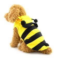 Selmai Halloween Yellow Bumble Bee Costume Hooded For Small Dog Cat Puppy Fleece Hoodie Vest Pullover Size L C Dog Halloween Costumes Dog Halloween Bee Dog