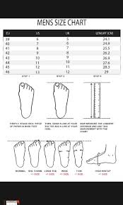 Lagipun pula, apabila memakai saiz kasut yang lebih besar daripada saiz kaki sebenar, sudah tentu kasut tidak akan melekap ketat pada kaki yang seterusnya akan menyebabkan kesakitan atau. Size Chart Kasut Lelaki