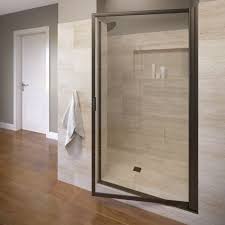 Basco A001 9cl Deluxe 63 1 2 High X 34 7 8 Wide Pivot Framed Shower Door With Oil Rubbed Bronze Showers Shower Doors Hinged Shower Doors Framed Shower Door Glass Shower Enclosures