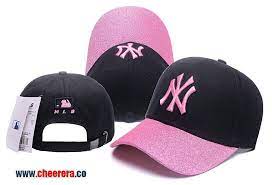 Mlb New York Yankees Adjustable Snapback Hat In Black Pink Snapback Hats Black Pink New York Yankees