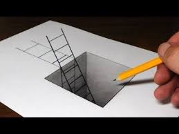 How To Draw A Ladder In A Hole 3d Trick Art For Kids Youtube 3d Art Drawing Optical Illusions For Kids Optical Illusions Art