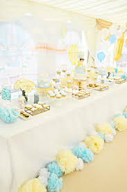 Easter is a lovely time to enjoy family and friends. Light Blue Yellow And Gold Hot Air Balloon Themed Twins First Birthday Party Cake Table And Dec Yellow Birthday Parties Blue Birthday Parties Party Cake Table