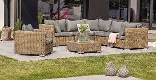 salon bas de jardin dangle en resine tressee miel 6 places montmartre canape angle salon de jardin salon