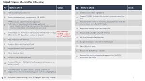 Project Proposal Checklist For Ic Meeting Ppt Download