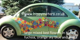 Large Multi Pack Of Coloured Vinyl Flower Stickers On Vw Beetle Car Stickers Car Paint Jobs Hippie Car