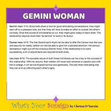 Cancer, insecure, can become clingy and jealous, which will only drive the gemini further away until they leave for good. What S Your Sun Sign Book By Chetan D Narain Facebook