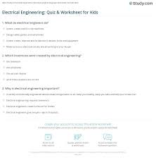 You can use this swimming information to make your own swimming trivia questions. Electrical Engineering Quiz Worksheet For Kids Study Com
