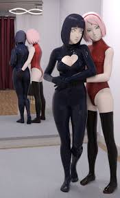 naruto, hyuuga hinata, sakura haruno, pin3d, 3d - Rule 34 World