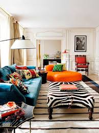Teal Orange Bold Print Love These Colors For The Bonus Room Living Room Orange Living Room Decor Orange Eclectic Living Room