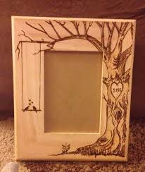 Wood Burned Picture Frame Do Custom Orders Too Lovebirds Tree Heart Theme Available Too Wood Burning Crafts Wood Diy Picture On Wood