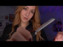 ASMR Barbershop💈RP- manual trimmer, scissors, ear burning, inaudible  talking