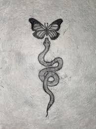 Snake Butterfly Tattoo Idea Snake Tattoo Design Snake Drawing Snake Art