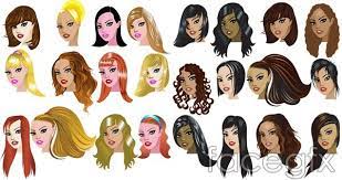 Cartoon Woman Big Wavy Ponytail Hairstyles Vector Hair Vector Ponytail Hairstyles Wavy Ponytail
