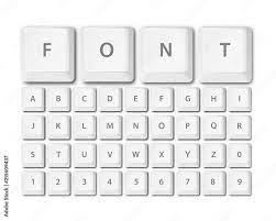Online keyboard to type a text with all the special characters and punctuation marks of the western languages. Keyboard Buttons Font Alphabet Vector Stock Vektorgrafik Adobe Stock