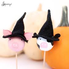 How To Make Animal Toppers With Witch Hats Spunnys Halloween Diy