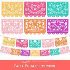 Papel Picado Clipart Mexican Bunting Banner Fiesta Bunting Etsy Papel Picado Mexicano Papel Picado Sobres De Papel