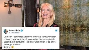 Anneka rice is a welsh presenter and broadcaster. Anneka Rice Faces Her Toughest Challenge To Date Getting Money Back From Her Teen Son Huffpost Uk Parents