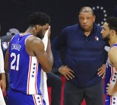 Sixers guard seth curry raises seven fingers after the sixers saved off elimination and forced a game seven. Gsw7um2 Dsgd6m