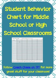 Student Behavior Chart Log For Middle School Or High School