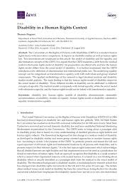 Pdf Disability In A Human Rights Context