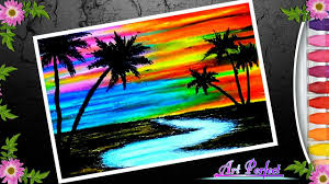 How To Draw Rainbow Color Sunset Oil Pastel Step By Step Youtube Another in rainbows because i'm bored drawing :p i used oil pastels