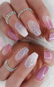 This is a soft and soothing nail design, yet not the kind that would make people be mistaken for you possessing a weak personality. 110 Short Acrylic Nail Design Ideas Click Here For Larger Image Pink Nails Glitter Nails Nail Jewlery Acrylic Coffin Pink Nails Deluxe Nails Sparkly Nails
