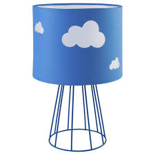 Famlights Kinderzimmer Tischleuchte Mike In Blau Mit Wolken 1xe27 Famlights Cli 359233 Tischlampen Tischleuchte Glasleuchten