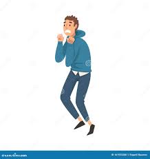 Hombre Asustado Y Tembloroso Con Expresión De Miedo, Personaje Emocional  Temeroso De Algún Vector Ilustración del Vector - Ilustración de problema,  aterrado: 161933286