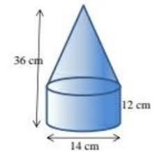 L = luas alas + luas selimut l = (π x r2) + (π x r x s) l = (3,14 x 32) + (3,14 x 3 x 18,28) l = (3,14 x 9) + (172,2) l = 28,26 l = 200,46 cm2 jadi, luas kerucut tersebut adalah 200,46 cm2. Perhatikan Gambar Gabungan Kerucut Dan Tabung Beri