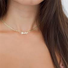8 99us 37 Off Custom Old English Name Necklaces For Women Men Rose Gold Silver Color Stainless Steel Cuban Chain Personalized Gothic Necklace Customized Neck Nameplate Necklace Gold Gold Name Necklace Custom Name