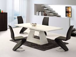Vienna white high gloss extending dining table with 6 perth grey velvet chairs. Extending White High Gloss Dining Table And 6 Chairs Homegenies