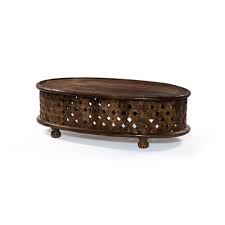 Part sculpture, part table, all artisanal. Brown Oval Carved Wooden Coffee Table Nitiksha Enterprises Id 21543954648
